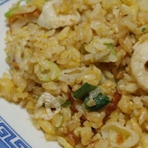 葉野菜とハムの簡単チャーハン